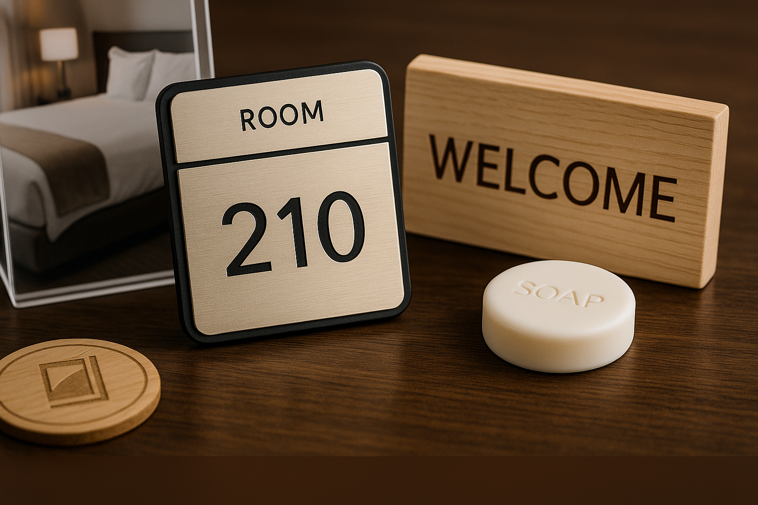 Hospitality Custom Signs laser engraving examples - professional services in Hagerstown MD