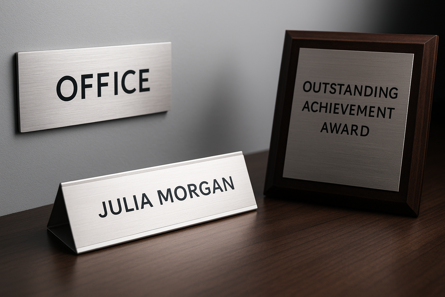 Professional Office Signs laser engraving examples - professional services in Hagerstown MD